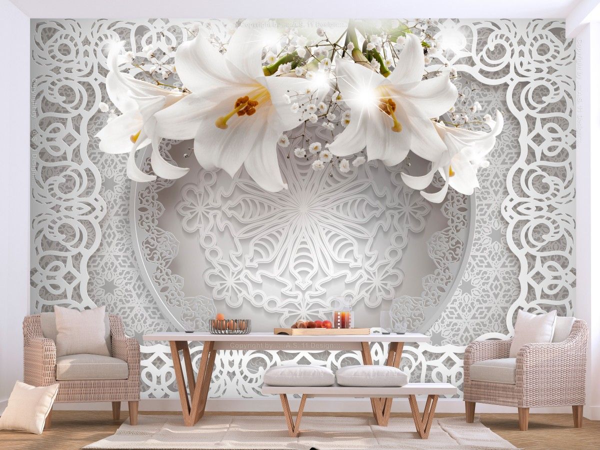 Murando DeLuxe Samolepicí 3D tapeta lilie v krajce Velikost (šířka x výška): 196x140 cm - S-obrazy.cz