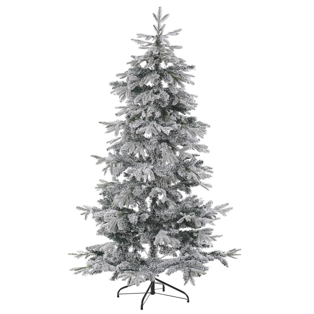 Zasněžený umělý vánoční stromek 210 cm bílý TOMICHI - Beliani.cz
