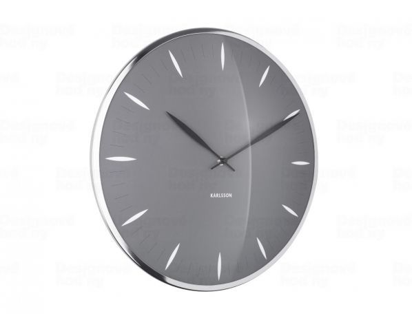 Šedé skleněné nástěnné hodiny Karlsson Leaf, ø 40 cm - Bonami.cz