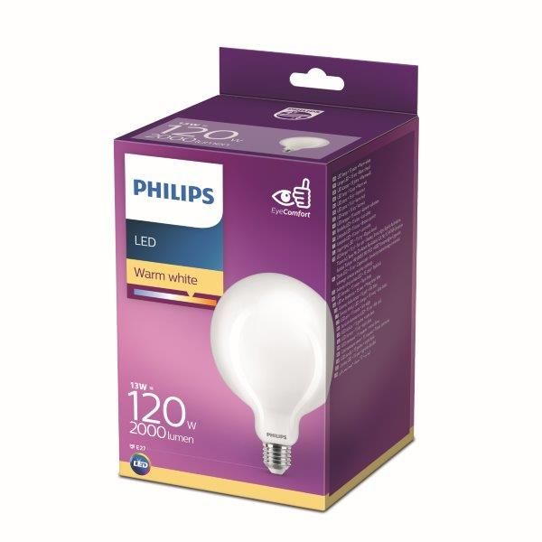 Philips 8718699764814 LED žárovka 1x13W | E27 | 2000lm | 2700K - teplá bílá, matná bílá, EyeComfort - Dekolamp s.r.o.