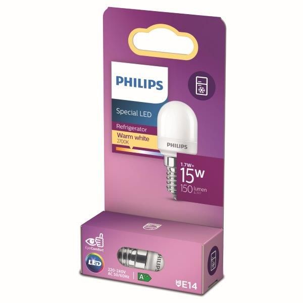 Philips 8718699771935 LED žárovka 1x1,7W | E14 | 150lm | 2700K - teplá bílá, matná bílá, do lednice, EyeComfort - Dekolamp s.r.o.