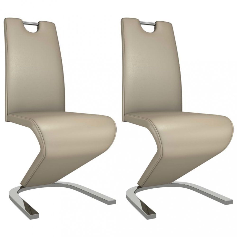 Jídelní židle 2 ks umělá kůže / chrom Dekorhome Cappuccino - DEKORHOME.CZ