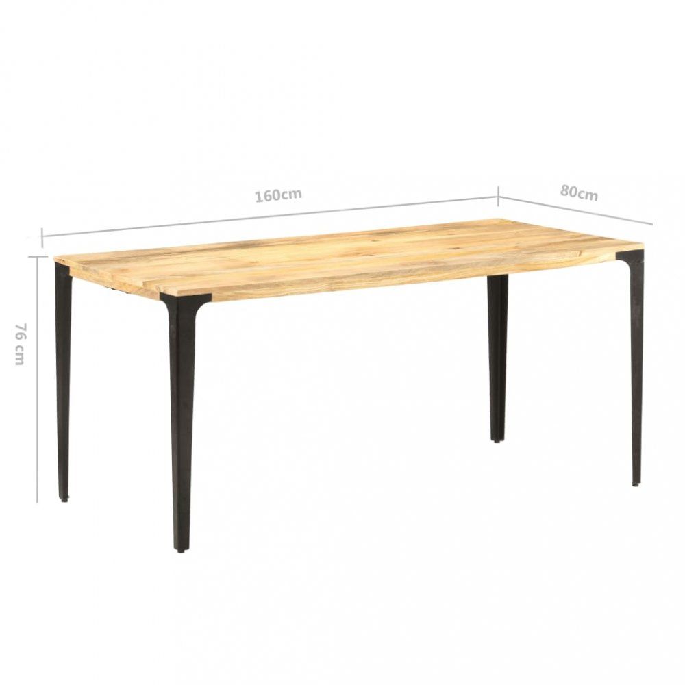 Jídelní stůl masivní dřevo / ocel Dekorhome 160x80x76 cm - DEKORHOME.CZ