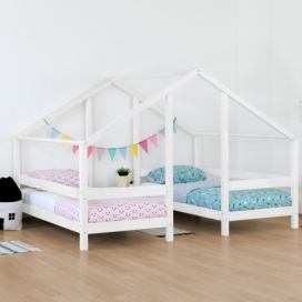 Benlemi Domečková postel pro dvě děti VILLY Zvolte barvu: Bílá, Rozměr: 90x160 cm