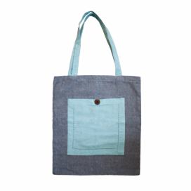Home Elements Nákupní taška z recyklované bavlny, 40 x 45 cm, modrá