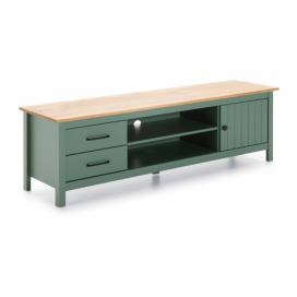 TV stolek z borovicového dřeva v zeleno-přírodní barvě 158x47 cm Miranda – Marckeric