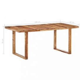 Jídelní stůl masivní dřevo Dekorhome 180x90x76 cm