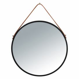 Černé závěsné zrcadlo Wenko Borrone, ø 40 cm Bonami.cz