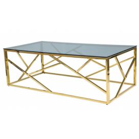 Casarredo Konferenční stolek ESCADA A zlatý kov/kouřové sklo