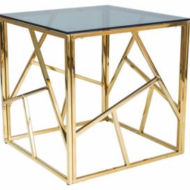 Casarredo Konferenční stolek ESCADA B zlatý kov/kouřové sklo