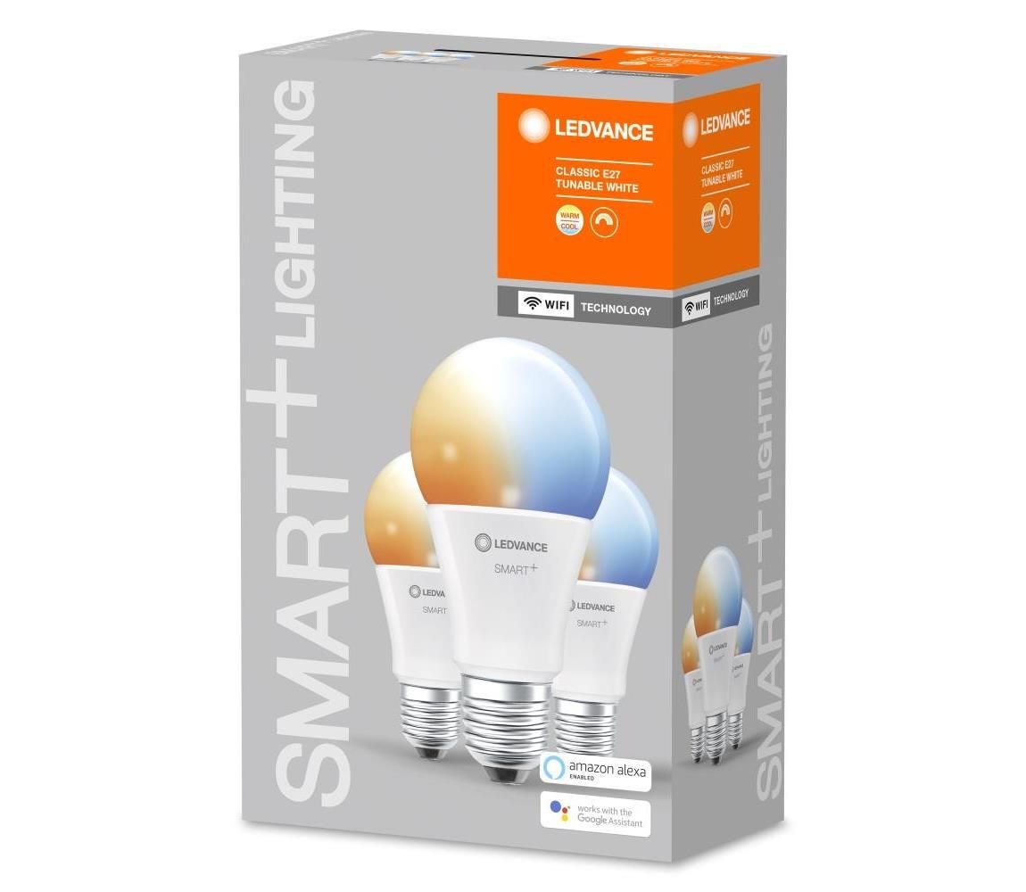 Ledvance SADA 3x LED Stmívatelná žárovka SMART+ E27/9W/230V 2700K-6500K - Ledvance  -  Svět-svítidel.cz