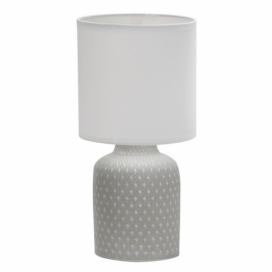 Stolní lampa s keramickou nohou a bílým stínidlem - Ø 15*33 cm E27/max 1*60W Clayre & Eef