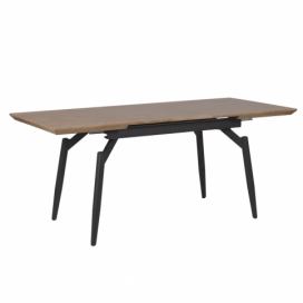 Rozkládací jídelní stůl 140/180 x 80 cm tmavé dřevo s černou BARBOSA
