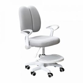 Tempo Kondela Rostoucí židle s podnoží a šlemi ANAIS - šedá/bílá