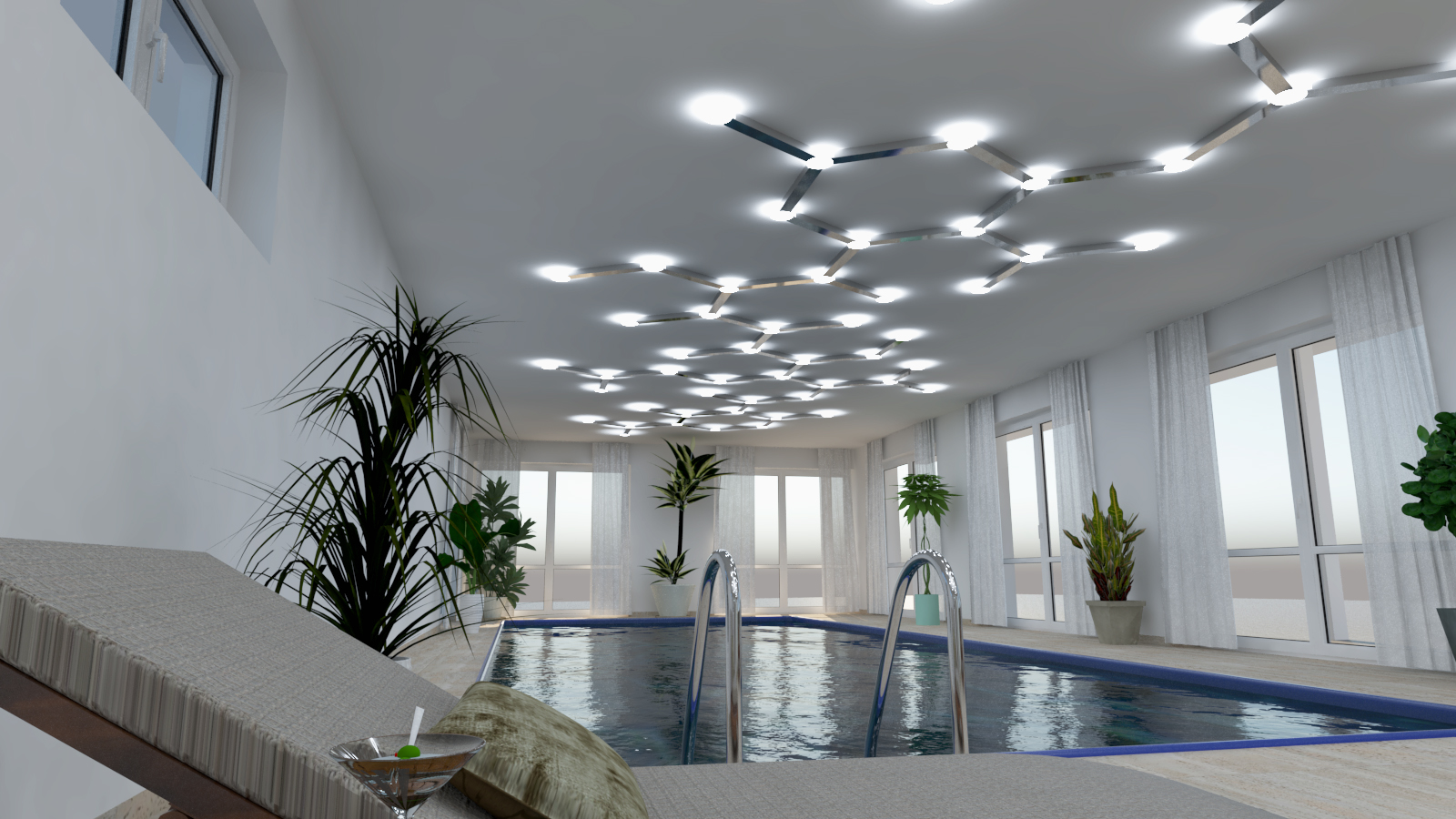 bazén vizualizace - Ateliér bytový architekt