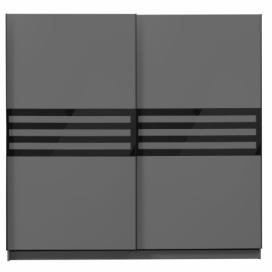 Šatní skříň s posuvnými dveřmi Rimini - šedá/černá