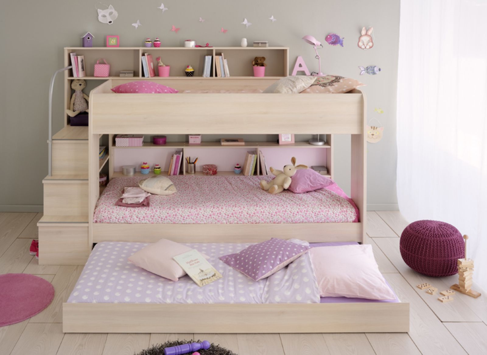 Aldo Patrová postel pro tři děti Bibop - Nábytek ALDO