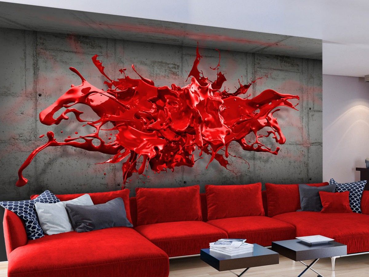 Murando DeLuxe 3D tapeta červená skvrna Velikost (šířka x výška): 400x280 cm - S-obrazy.cz