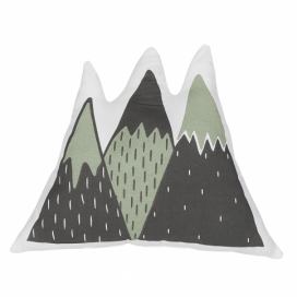 Dětský polštář hory 60 x 50 cm zeleno-černý INDORE