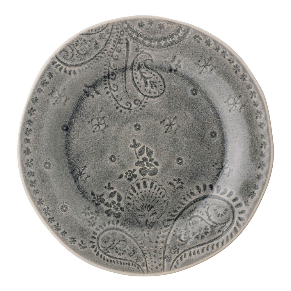 Šedý talíř z kameniny Bloomingville Rani, ø 26,5 cm - Bonami.cz
