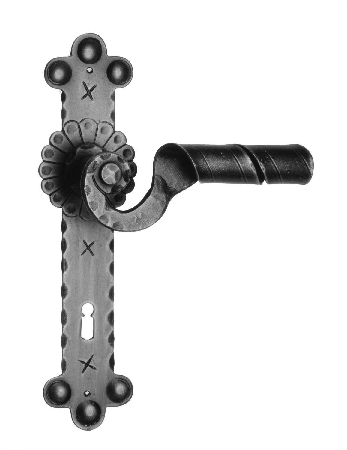 GALBUSERA Kovaná klika na dveře model 1092 - železo, antická černá - KLIKSHOP s.r.o.