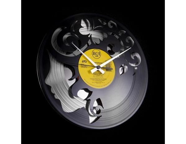 Designové nástěnné hodiny Discoclock 008SB Curly thoughts 30cm - FORLIVING