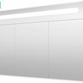 Zrcadlová skříňka s osvětlením Naturel Iluxit 120x65 cm MDF šedostříbrná GALPIR120LED