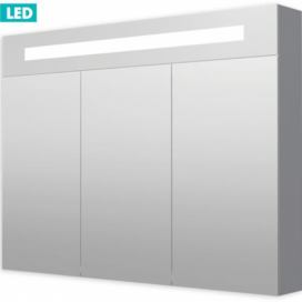 Zrcadlová skříňka s osvětlením Naturel Iluxit 100x75 cm MDF šedostříbrná GALZS100LED Siko - koupelny - kuchyně