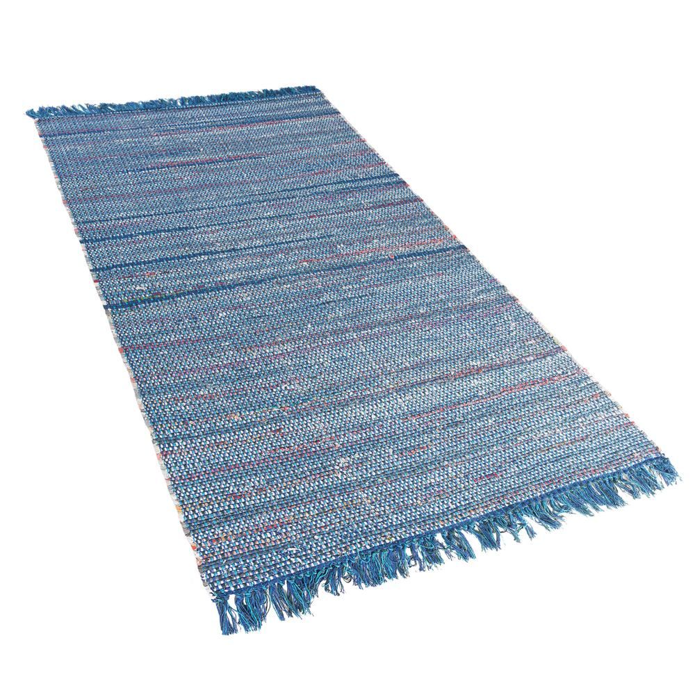 Modrý bavlněný koberec 80x150 cm BESNI - Beliani.cz