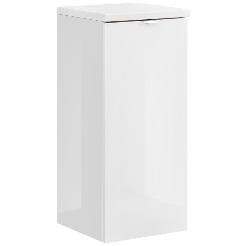 Comad Koupelnová skříňka s košem na prádlo Capri 811 1D bílý lesk/dub kraft zlatý - Houseland.cz