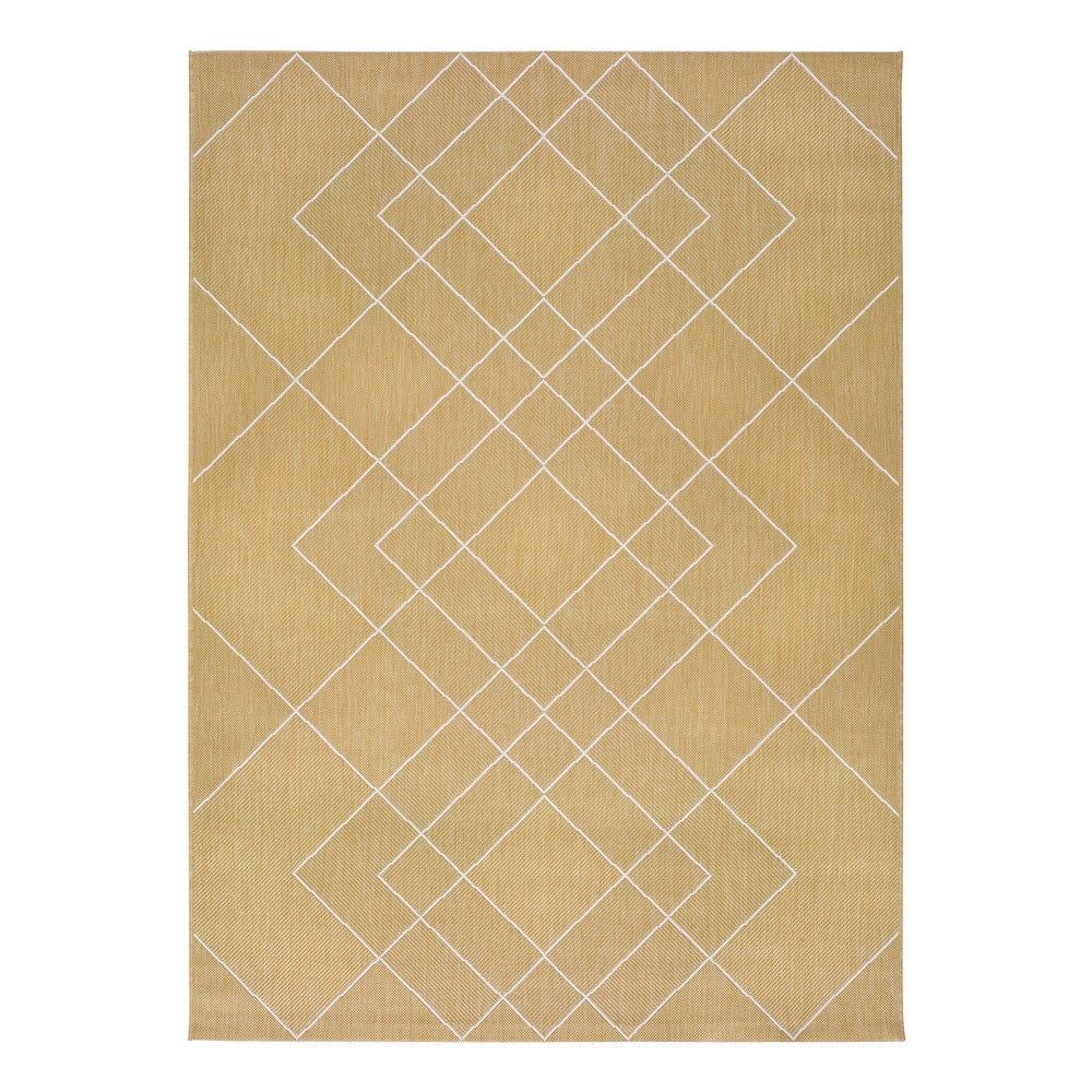 Žlutý venkovní koberec Universal Hibis Geo, 80 x 150 cm - Bonami.cz