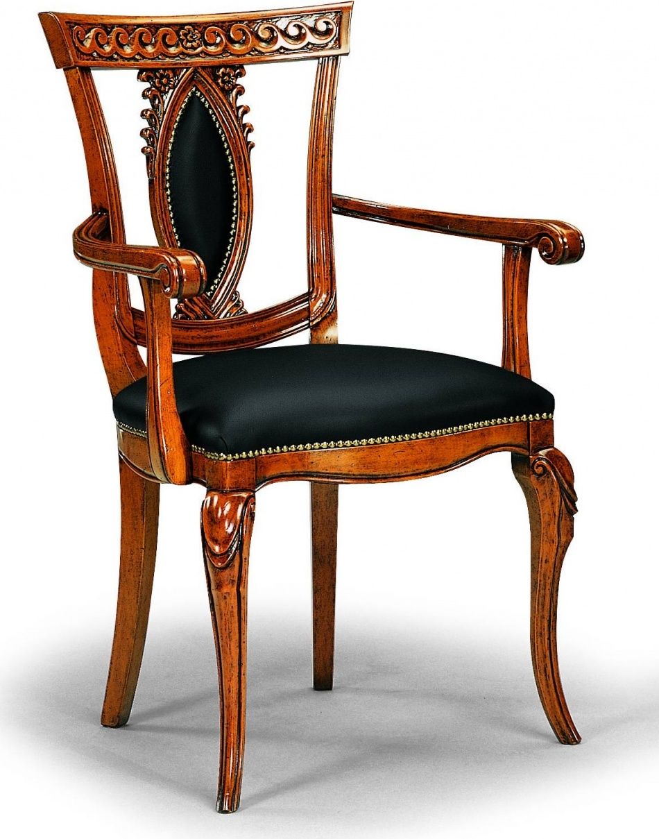 Královská židle s opěrkami černá kůže 56x48x96 Mdum - M DUM.cz