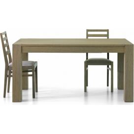 Jídelní stůl dub rýhovaný, barva sépiová - rozkládací 140x90 Mdum