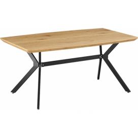 Jídelní stůl, dub / černá, 160x90 cm, MEDITER Mdum