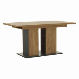 Jídelní stůl, dub craft zlatý/grafit šedá, 155-204x86 cm, FIDEL Mdum