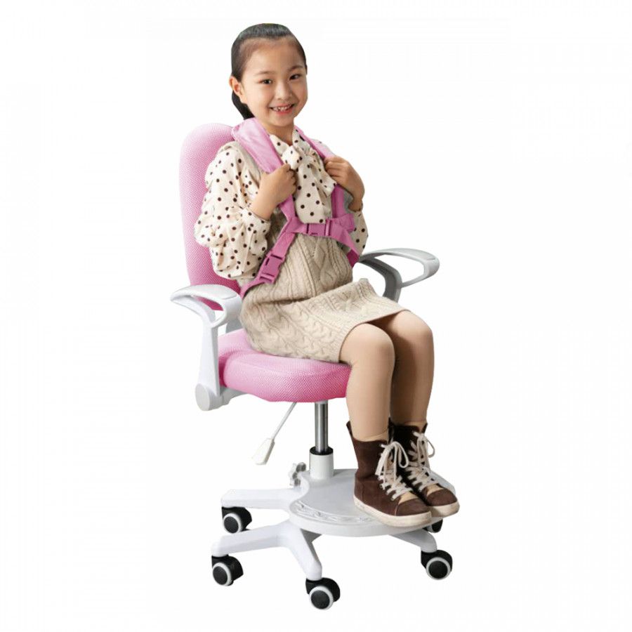 Tempo Kondela Rostoucí židle s podnoží a šlemi ANAIS - růžová/bílá - ATAN Nábytek