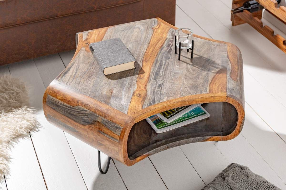 LuxD Designový konferenční stolek Lorelei, 70 cm, sheesham, šedý - Estilofina-nabytek.cz