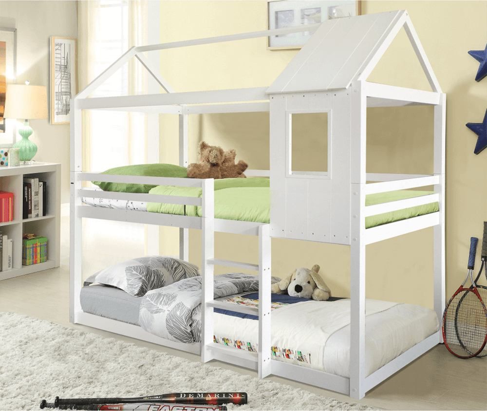 Montessori patrová postel, bílá, 90x200, Atrisa Mdum - M DUM.cz