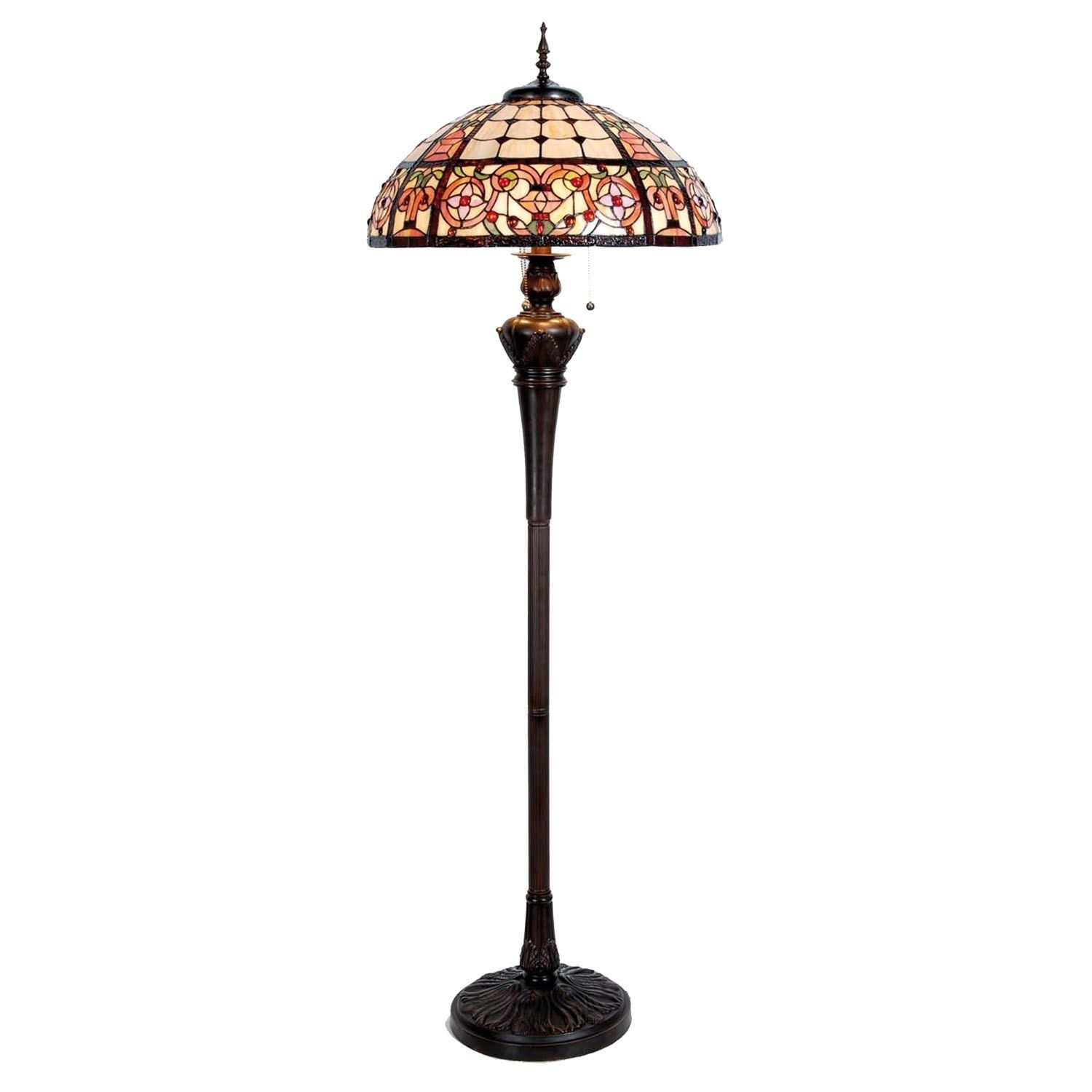 Stojací lampa Tiffany - Ø 56*165 cm 3x E27 / Max 60W Clayre & Eef - LaHome - vintage dekorace