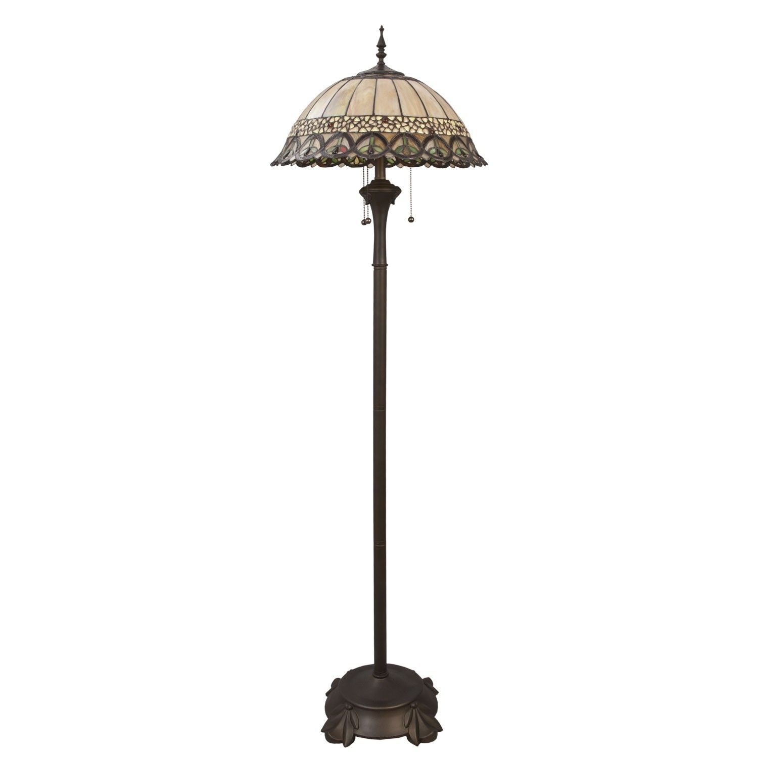 Stojací lampa Tiffany- Ø 50*165 cm 3x E27 / Max 60w Clayre & Eef - LaHome - vintage dekorace