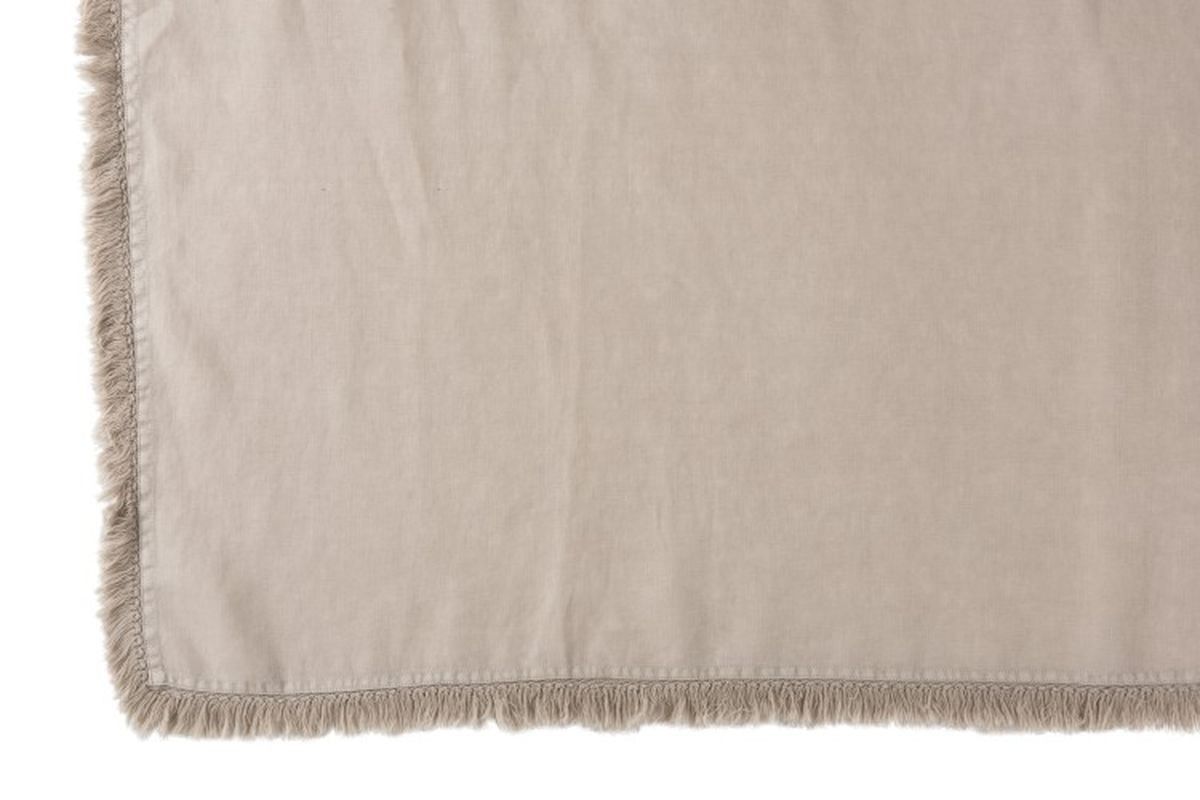 Béžový lněný pléd s třásněmi Franje - 150*200 cm J-Line by Jolipa - LaHome - vintage dekorace