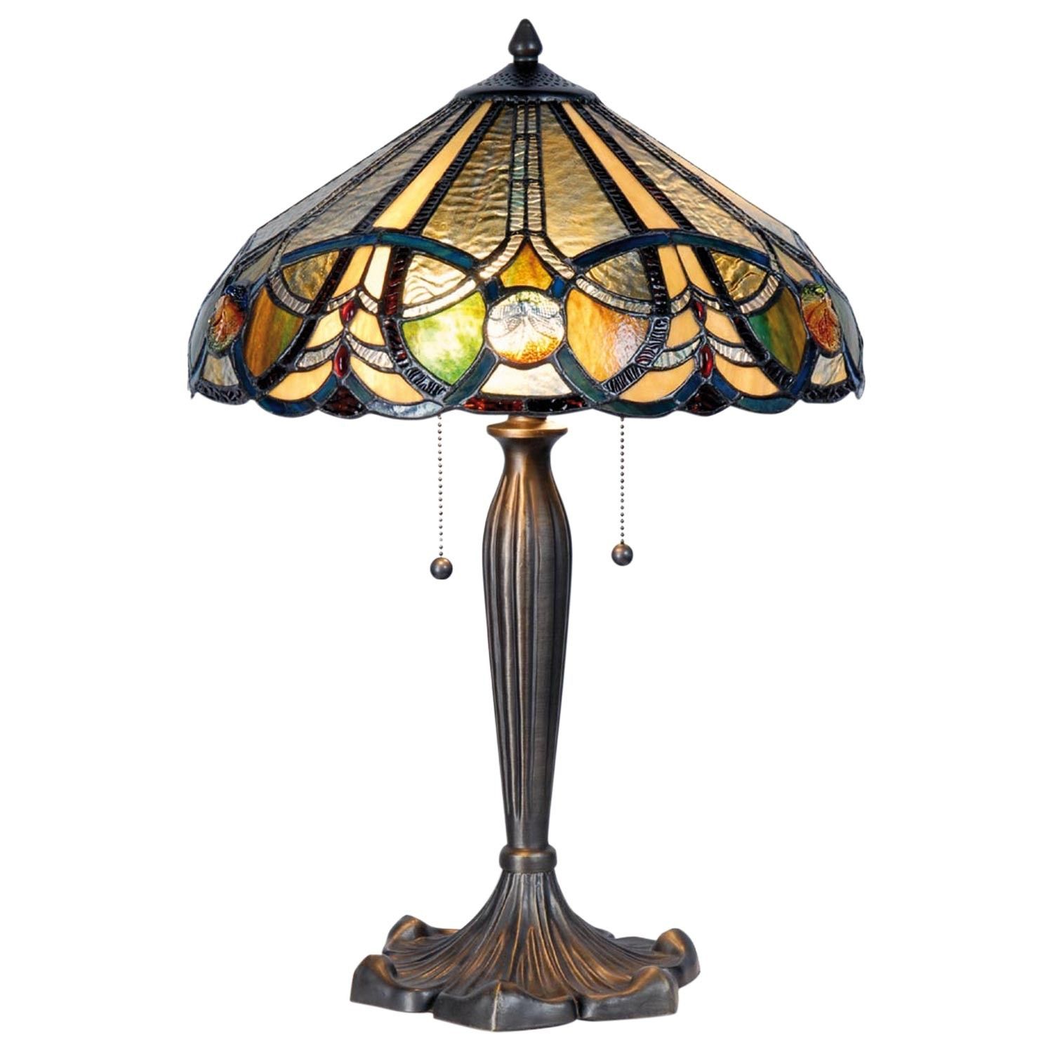 Stolní lampa Tiffany - Ø 41*61 cm 2x E27 Clayre & Eef - LaHome - vintage dekorace