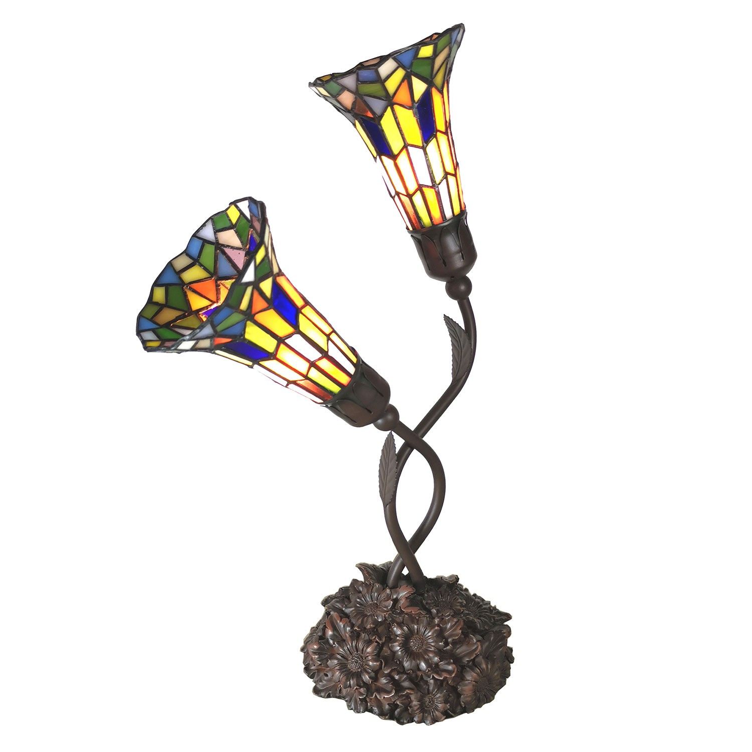 Stolní lampa Tiffany Carole - 46*28*63 cm Clayre & Eef - LaHome - vintage dekorace