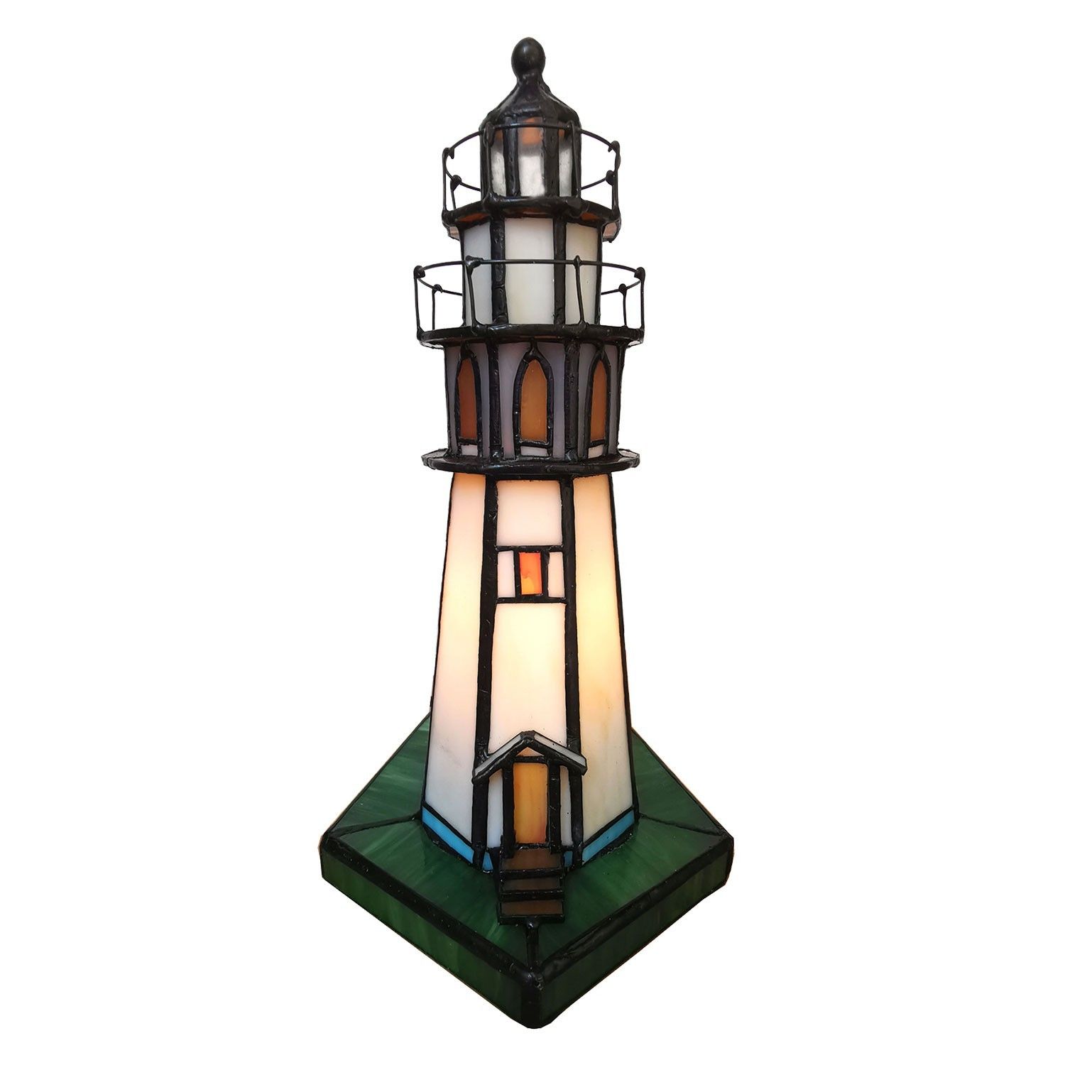 Stolní lampa Tiffany Lighthouse - 11*11*25 cm Clayre & Eef - LaHome - vintage dekorace