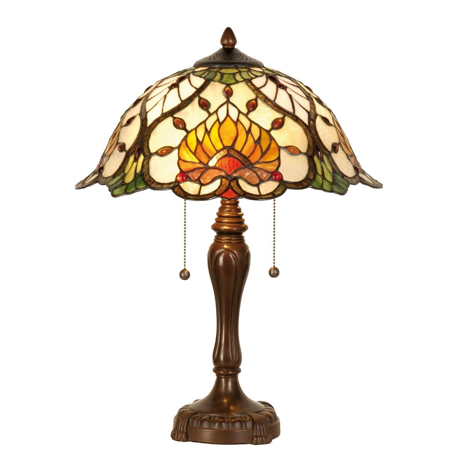 Stolní lampa Tiffany Yellow Garden - Ø 40*50 cm 2x E27 Clayre & Eef - LaHome - vintage dekorace