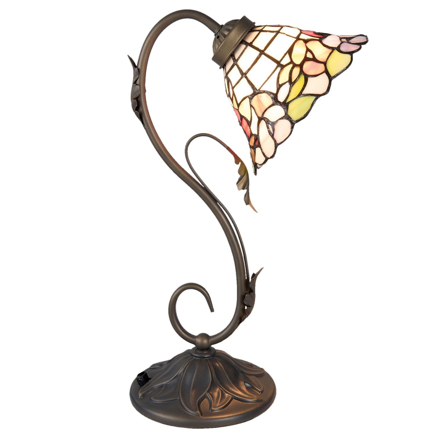Stolní Tiffany lampa Blooming - Ø 20*48 cm Clayre & Eef - LaHome - vintage dekorace