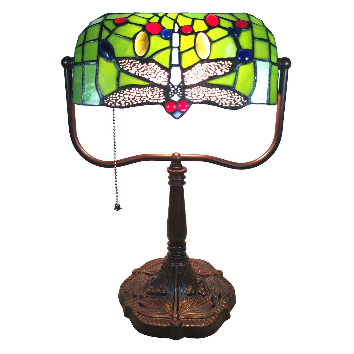 Stolní Tiffany lampa Libellule - 25*25*42 cm E27/max 1*60W Clayre & Eef - LaHome - vintage dekorace