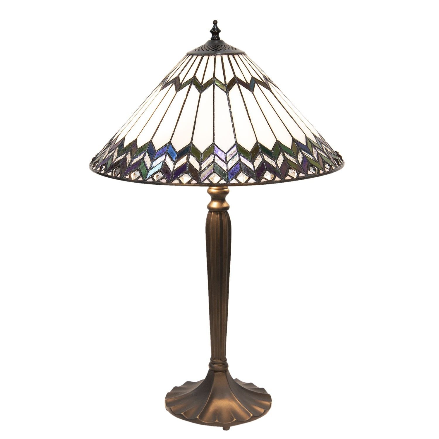 Tiffany stolní lampa Femma - Ø 40*62 cm Clayre & Eef - LaHome - vintage dekorace