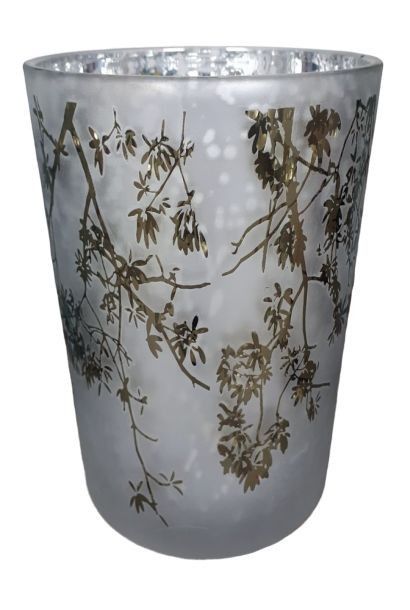 Veliký skleněný svícen Branches white - Ø 12*18cm   Colmore by Diga - LaHome - vintage dekorace