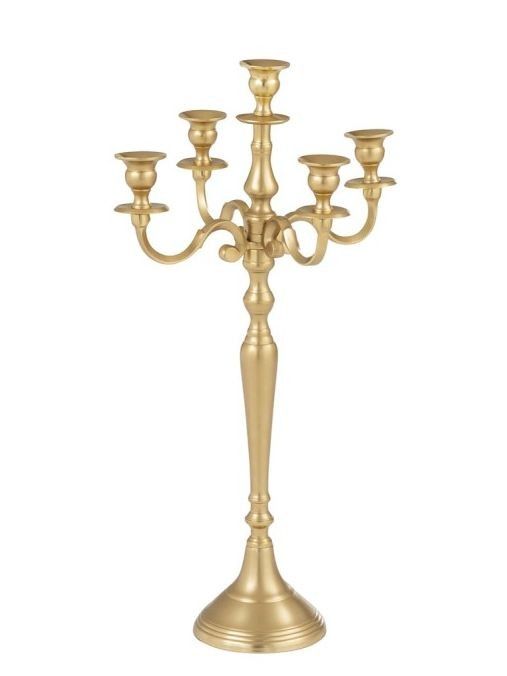 Zlatý 5-ti ramenný kovový svícen Goldmy - Ø 35*63cm J-Line by Jolipa - LaHome - vintage dekorace